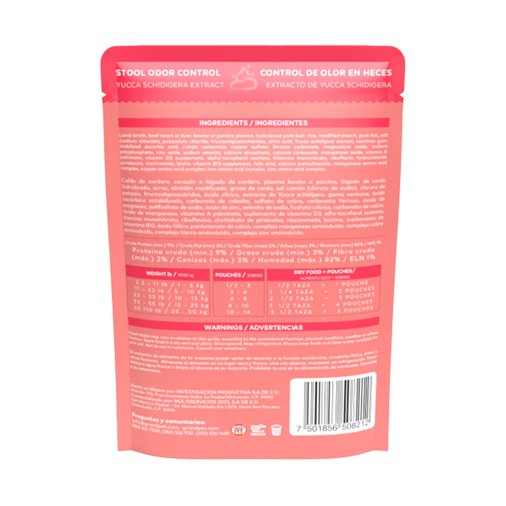 Grandpet Noble Receta de Cordero y Arroz - Alimento Húmedo para Perro Adulto BACK