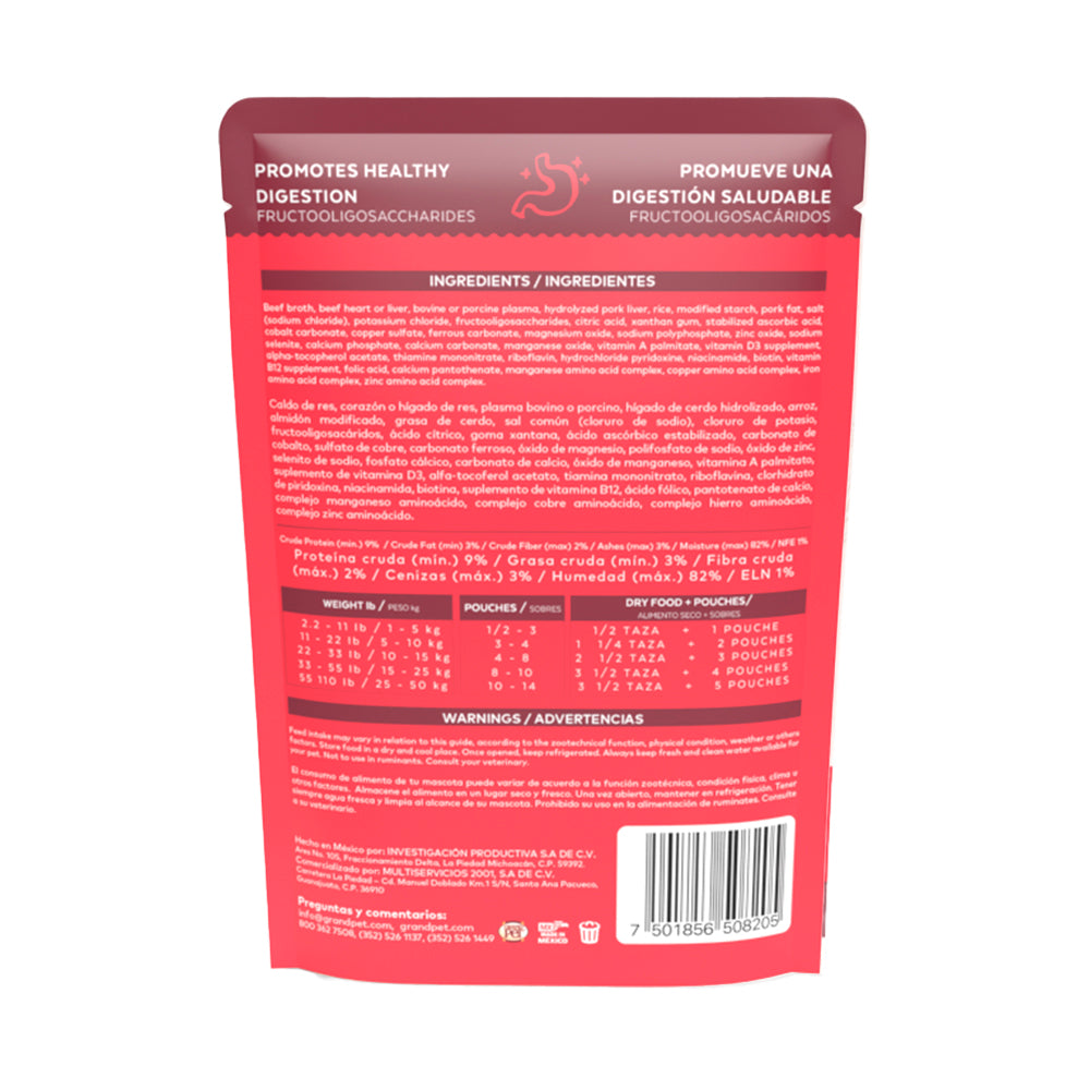 Grandpet Noble Receta de Res y Arroz - Alimento Húmedo para Perro Adulto Back