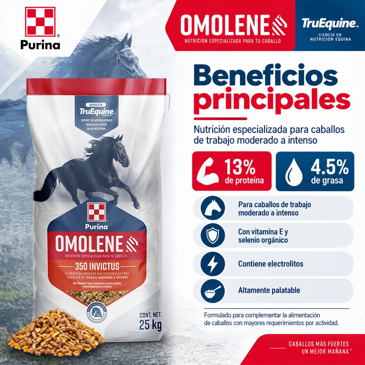 Purina Omolene 350 Invictus Beneficios